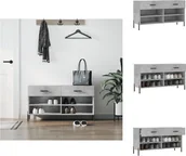 Szafki na buty - vidaXL Ławka na buty betonowa szara 102x35x55 cm materiał drewnopochodny - Stojaki i szafki na buty - miniaturka - grafika 1