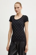 Koszulki sportowe damskie - Guess t-shirt EMBELLISH damski kolor czarny W4BI68 J1314 - miniaturka - grafika 1