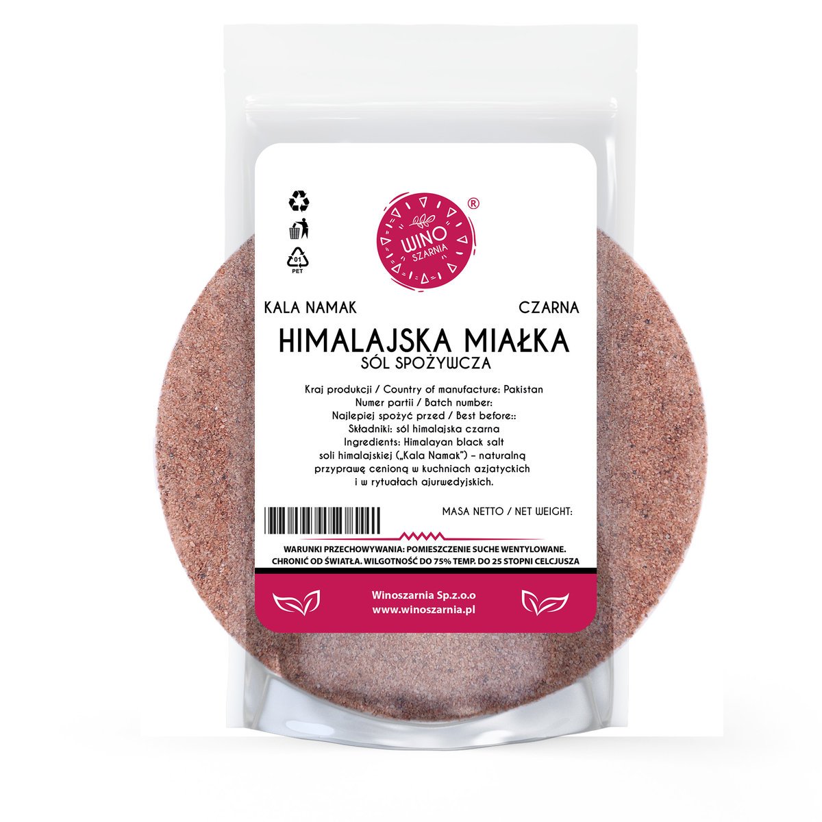 Sól Czarna Himalajska drobna Kala Namak - 1kg