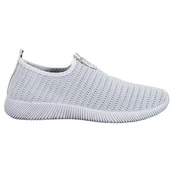 Slip on damskie - Melisa Tekstylne Buty Slip On szare - ButyModne - miniaturka - grafika 1