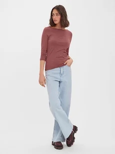 Vero Moda Koszulka w kolorze jasnobrązowym - Koszulki i topy damskie - miniaturka - grafika 1