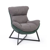 Fotele - Fotel aksamit SIESTA, zielony/szary - miniaturka - grafika 1