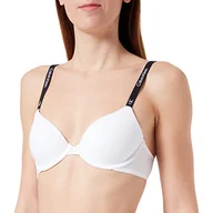 Biustonosze - Calvin Klein Lekko wyściełana Demi Biustonosz Demi-Plunge Kobiety, biały, 65E - miniaturka - grafika 1