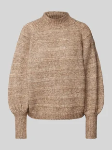 Sweter z flauszu z okrągłym dekoltem model ‘CELINA’ - Swetry damskie - miniaturka - grafika 1