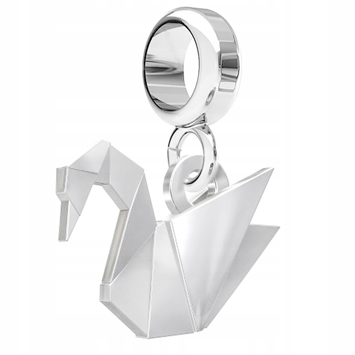 Charms Srebrny z Łabędziem Łabędź Origami Składany Ptak Ptaszek SREBRO 925