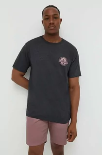 Koszulki męskie - Volcom t-shirt męski kolor szary z nadrukiem - grafika 1