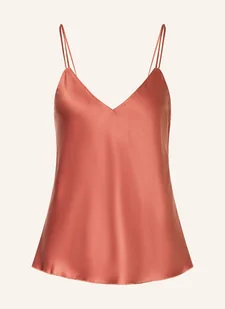 Calvin Klein Top Od Piżamy Satin Sheen Z Satyny braun - Koszulki i topy damskie - miniaturka - grafika 1