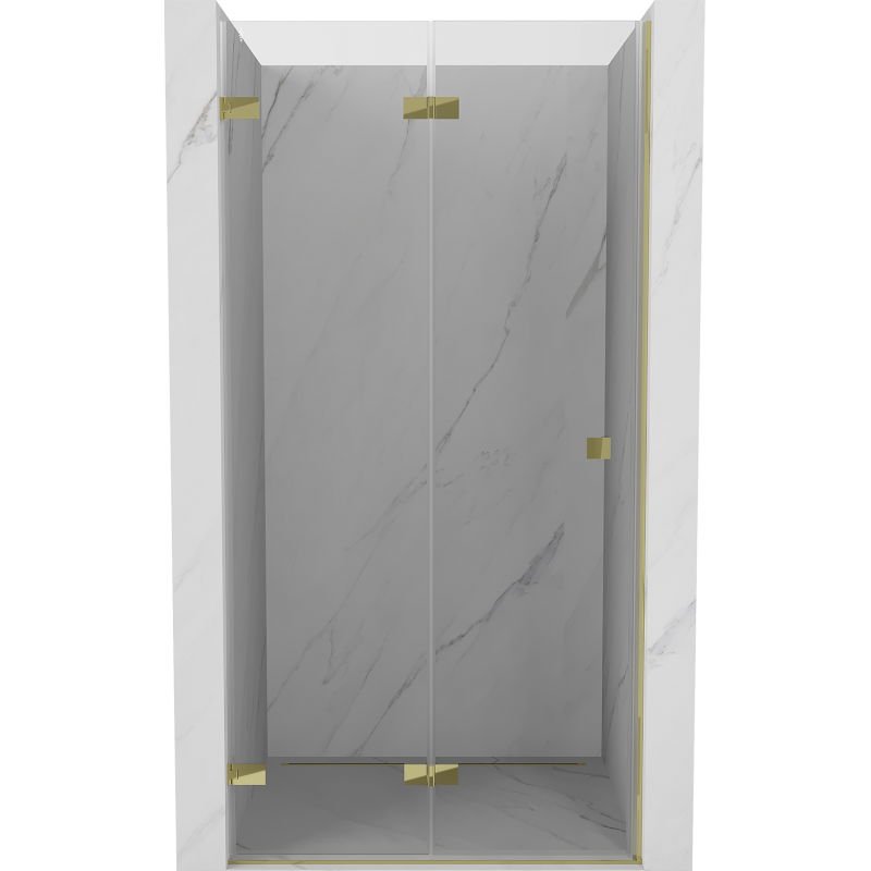 Mexen Lunar-F drzwi prysznicowe składane lewe 95 cm, transparent, złote - 836-095-000-50-00-L