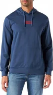 Bluzy męskie - WRANGLER HOODIE DARK DENIM W6X5HAXTG L - miniaturka - grafika 1