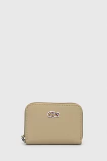 Portfele - Lacoste portfel damski kolor beżowy - grafika 1
