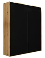 Szafy - Szafa przesuwna dąb artisan + czarny T4-W57 - miniaturka - grafika 1