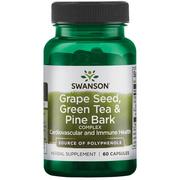 Suplementy naturalne - Swanson - Nasiona Winogron, Zielona Herbata i Kora Sosny, 60 kapsułek - miniaturka - grafika 1