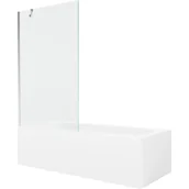 Wanny - Mexen Vega wanna prostokątna 160 x 70 cm z obudową i parawanem 1-skrzydłowym 100 cm, transparent, chrom - miniaturka - grafika 1