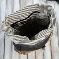 Plecaki - Plecak męski ze skóry wegańskiej PAOLO PERUZZI E-06-MC beżowy - miniaturka - grafika 1