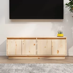 Lumarko Szafka pod telewizor, 110x34x40 cm, lite drewno sosnowe - Szafki RTV - miniaturka - grafika 1
