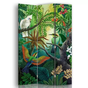 Parawan Biała Papuga i Koliber 110x150 - Parawany - miniaturka - grafika 1