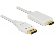 Kable komputerowe i do monitorów - Delock KABEL DISPLAYPORT M->HDMI M 1M 4K BIAŁY - miniaturka - grafika 1