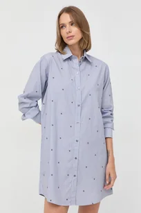 Karl Lagerfeld sukienka bawełniana kolor granatowy mini prosta - Sukienki - miniaturka - grafika 1