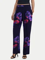 Spodnie damskie - Desigual Spodnie materiałowe 25SWPWX5 Czarny Relaxed Fit - miniaturka - grafika 1