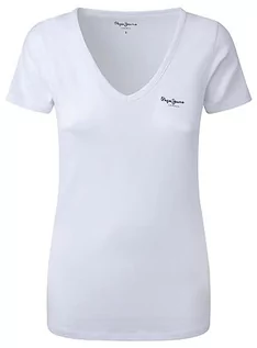 Koszulki i topy damskie - Pepe Jeans koszulka damska korine, 800 biały, S - grafika 1