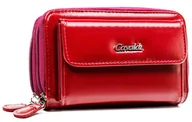 Portfele - Duży portfel damski na dokumenty i karty portmonetka na suwak skóra ekologiczna Cavaldi, czerwony - miniaturka - grafika 1
