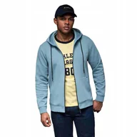Bluzy męskie - Rozpinana bluza dresowa męska hoodie jasnoniebieska OM-SSZP-0213 V4 r. L - miniaturka - grafika 1