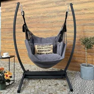 Hamak wiszący ze stelażem Swing XXL - Szary