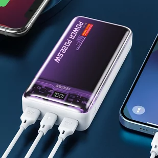 WEKOME WP-353 Vanguard Series - Power bank 10000 mAh PD 20W + QC 22.5W (Fioletowy / Przezroczysty) - Powerbanki - miniaturka - grafika 2
