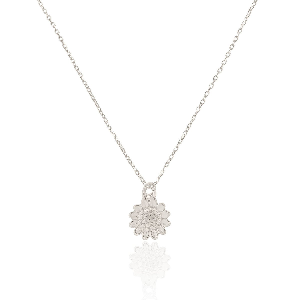 Naszyjnik srebrny z kwiatem słonecznika 50 CM