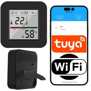 Pilot IR Uniwersalny LCD z czujnikiem temperatury i wilgotności Wifi Tuya - Rejestratory do monitoringu - miniaturka - grafika 1