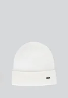 Czapki damskie - Damska czapka z miękkiej dzianiny biała - miniaturka - grafika 1