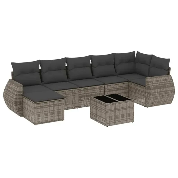 Zestaw mebli ogrodowych modułowych szary rattan PE 62 x 62 x 69 cm