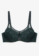 Biustonosze - Ciemnozielony Koronkowy Biustonosz z Usztywnianymi Miseczkami i Odpinanymi Ramiączkami Christial - miniaturka - grafika 1