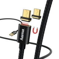 Kable USB - KABEL ŁADUJĄCY/DATA "MAGNETYCZNY" MICRO USB 1m CZARNY - miniaturka - grafika 1