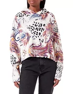 Bluzy damskie - Just Cavalli Damska bluza z kapturem 102 White Smoke, XXL - miniaturka - grafika 1