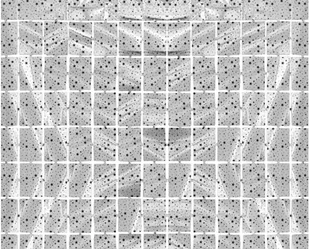 Kurtyna Kwadraty srebrna z gwiazdkami - 100 x 200 cm - Sylwester - miniaturka - grafika 1