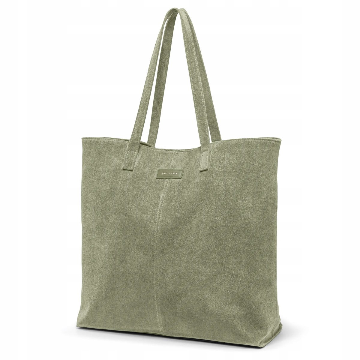 PUCCINI Torebka Damska Shopper Duża Ekologiczny Zamsz Zielona BK2251034D-5A