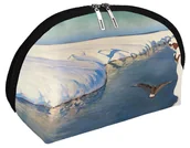 Kosmetyczki, organizery i kuferki - Kosmetyczka Pejzaż zimowy z rzeką i ptakiem Julian Fałat - miniaturka - grafika 1