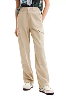 Spodnie damskie - Desigual Damskie spodnie na co dzień, biały, 44 - grafika 1