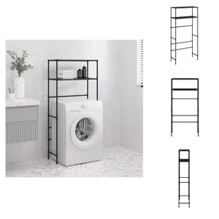 vidaXL Stojak na pralkę 2 półki czarny 69x28x143 cm żelazko - Stojak na ręczniki - Ręczniki - miniaturka - grafika 1