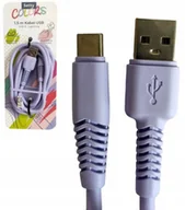 Kable USB - Kabel USB-A USB-C 1,5m Setty Colors NEON FIOLET - miniaturka - grafika 1
