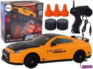 Autko Sportowe Zdalnie Sterowane R/C 1:24 Żółte Wymienne Koła - Zabawki zdalnie sterowane - miniaturka - grafika 1