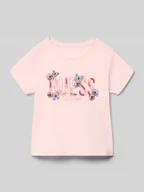 Koszulki dla dziewczynek - T-shirt z wyhaftowanym logo i cekinami - miniaturka - grafika 1