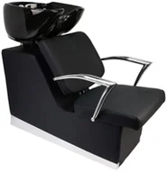 Taborety i hokery - Myjnia myjka fryzjerska barberska czarna Elis do salonu fryzjerskiego barberskiego ruchoma misa ceramiczna armatura bateria słuchawka - miniaturka - grafika 1