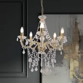 Lampy sufitowe - Näve Żyrandol Cecilia, złoty, żelazo/akryl, Ø 52 cm, 5-punktowa. - miniaturka - grafika 1