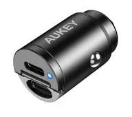 Ładowarki do telefonów - Aukey Ładowarka samochodowa 2x USB-C PD 30W - miniaturka - grafika 1