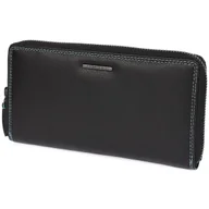 Portfele - Kolorowy długi portfel skórzany damski Bellugio - czarny - miniaturka - grafika 1