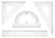 Linijki, ekierki - TETIS Zestaw geometryczny z linijka 20cm BL001 - miniaturka - grafika 1
