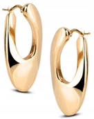 Kolczyki - DUŻE PIĘKNE ZŁOTE KOLCZYKI PODŁUŻNE OWALE 14KT 585 - miniaturka - grafika 1