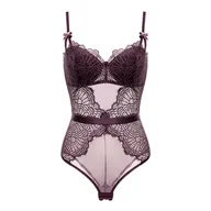 Body - Koronkowe body na ramiączkach - Fioletowy 85C - miniaturka - grafika 1